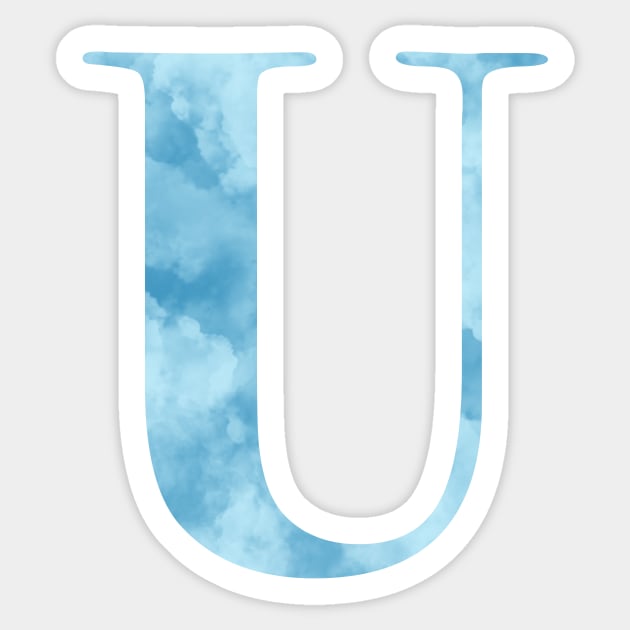 Clouds Blue Sky Initial Letter U Sticker by withpingu